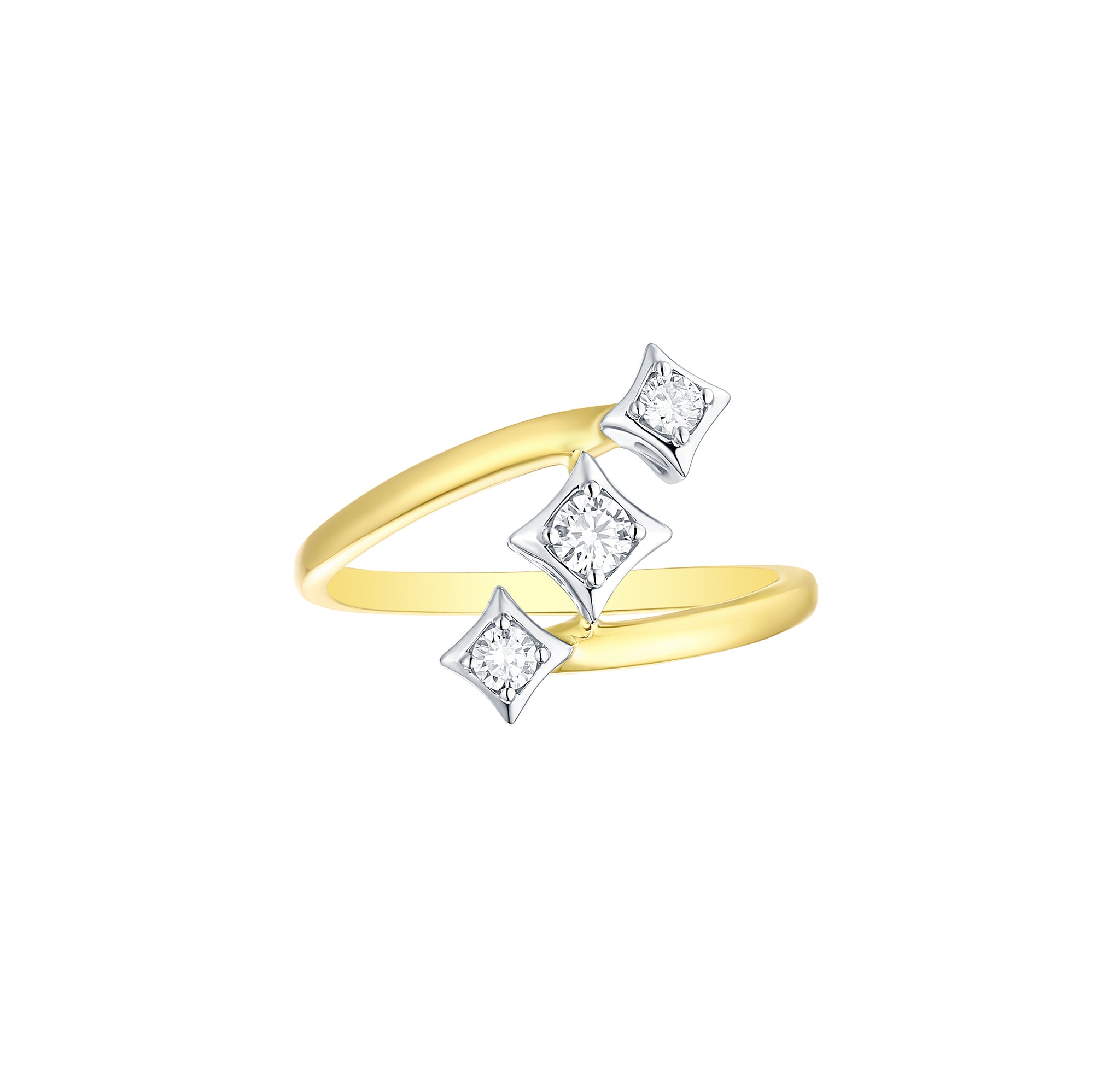 14K Yellow Gold Sunburst Diamond Ring-81099y14
